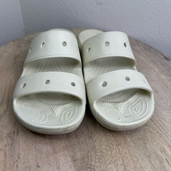 Crocs‎ Womens Mens Unisex Slide Sandals Lightweight Comfort Casual White 8M 10W - Picture 2 of 7